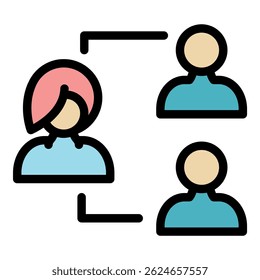 Online class icon. Outline online class vector icon color flat isolated