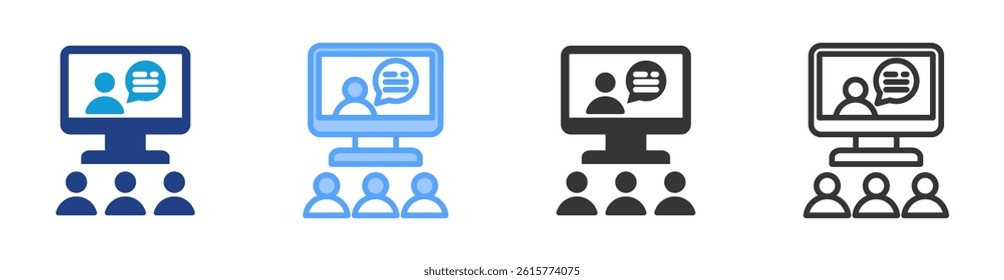 Online Class icon set multiple style collection