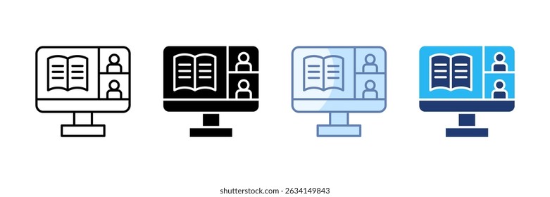 Online Class Icon Set Multiple Style Collection