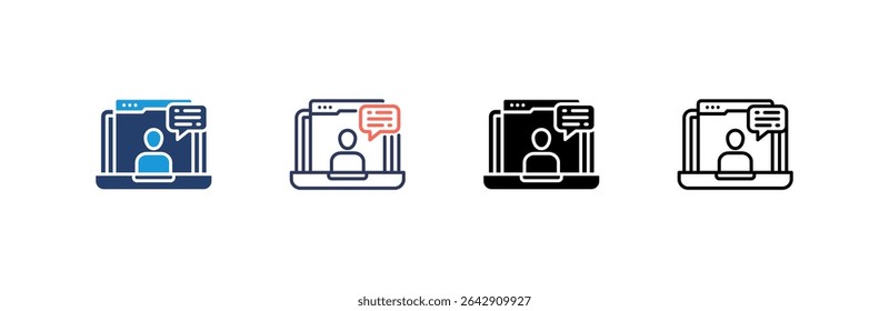 Online Class Icon set multiple style collection