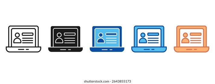 Online Class Icon Set Multiple Style Collection