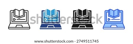 Online Class icon set multiple style collection