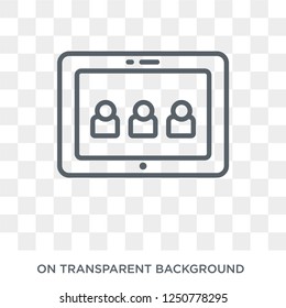 Online class icon. Trendy flat vector Online class icon on transparent background from E-learning and education collection. High quality filled Online class symbol use for web and mobile