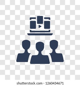 Online class icon. Trendy Online class logo concept on transparent background from E-learning and education collection