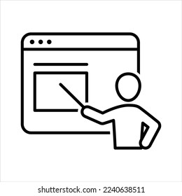 Icono de clase en línea, ilustración gráfica vectorial