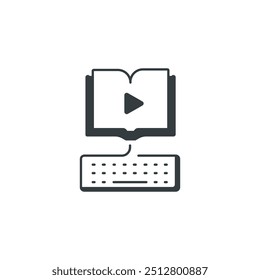 Online class icon, vector illustration