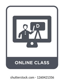 online class icon vector on white background, online class trendy filled icons from Education collection, online class simple element illustration