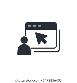 online class icon. vector.Editable stroke.linear style sign for use web design,logo.Symbol illustration.