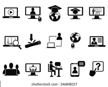 online class icons set