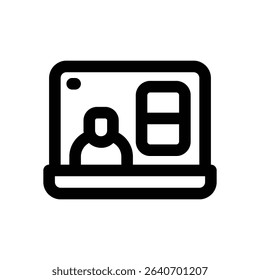 online class line icon. Clean and minimalist vector icon for websites, mobile apps, presentations, and logos. Fully scalable and customizable for any project.