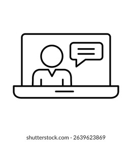 Online Class Line Icon. E-learning, Education, Teaching, Online Study Icons Editable Stroke Vector Illustration