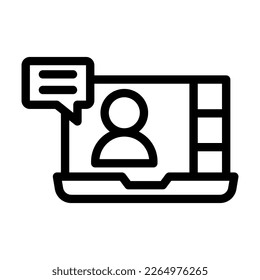 online class line icon illustration vector graphic
