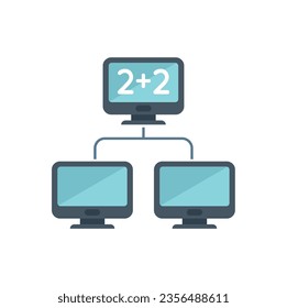 Online class network icon flat vector. Book study. Course distance isolated