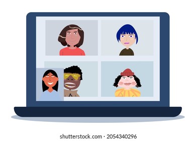 Online Class. School Learn, Study from home via Teleconference or Video Conference