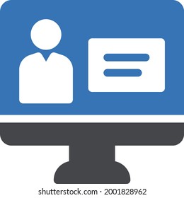 icono de color de glifo vectorial de clase en línea