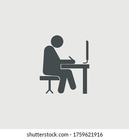 Online class vector icon illustration sign