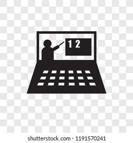 Online class vector icon isolated on transparent background, Online class transparency logo concept