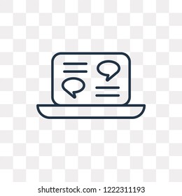 Online class vector outline icon isolated on transparent background, high quality linear Online class transparency concept can be used web and mobile