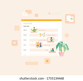 Online Classes Timetable with lectures and worksheet