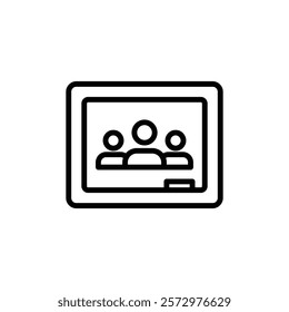 Online classroom icon flat editable icon mark