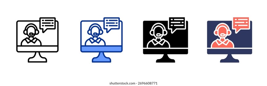 Online Classroom icon sheet multiple style collection