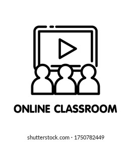 Online classroom outline icon style design illustration on white background eps.10