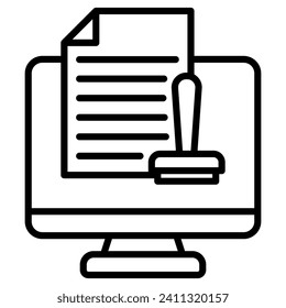 Ilustración vectorial de la línea de icono de Compensación en línea