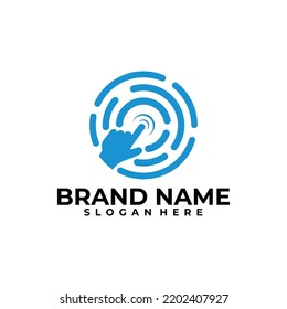 online click logo vector design template