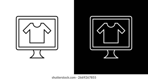 Icono de compras de ropa en línea símbolo de signo de Vector
