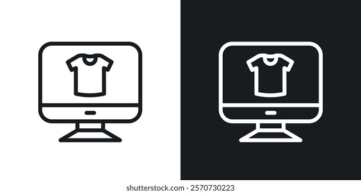 Online clothes shopping icons set vectors on white background.