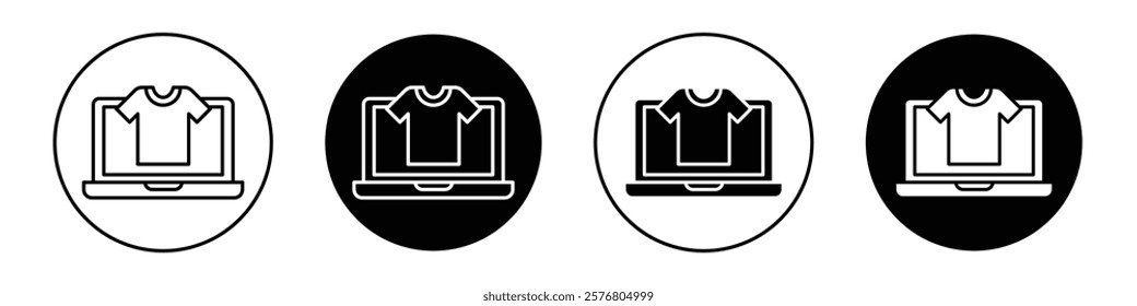 Online clothes shopping icons vector pack for web designs