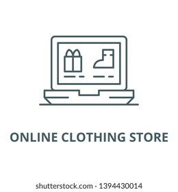 Online clothing store vector line icon, linear concept, outline sign, symbol