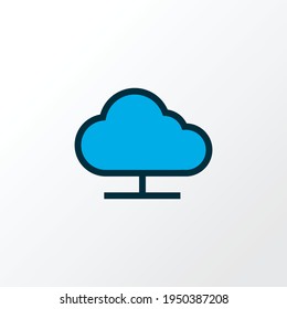 Online cloud icon colored line symbol. Premium quality isolated storage element in trendy style.