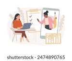 Online coach isolated concept vector illustration. Mobile training program, remote learning, video app, certification, become a professional coach, individual learning plan vector concept.