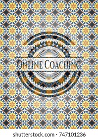 Online Coaching arabic emblem. Arabesque decoration.