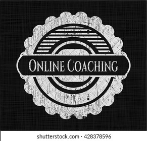 Coaching en línea con textura de pizarra