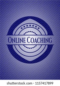 Online Coaching emblem with jean texture
