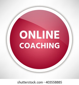 Online coaching -  glossy button modern web icon.