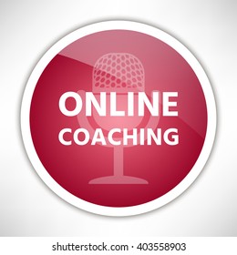 Online coaching -  glossy button modern web icon.