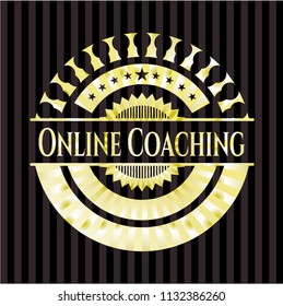 Online Coaching golden emblem or badge