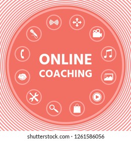 Online coaching icon. Graphic elements for your design