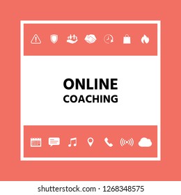 Online coaching icon. Graphic elements for your design