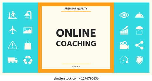 Online coaching icon. Graphic elements for your design