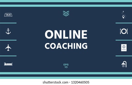 Online coaching icon. Graphic elements for your design