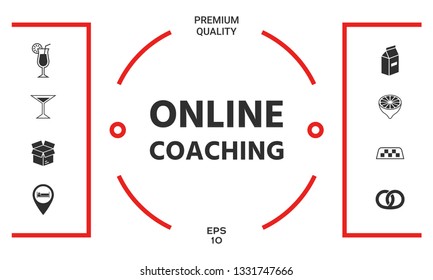Online coaching icon. Graphic elements for your design