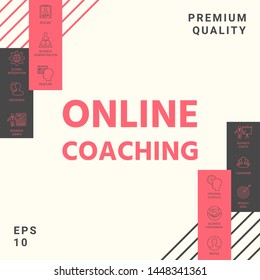 Online coaching icon. Graphic elements for your design