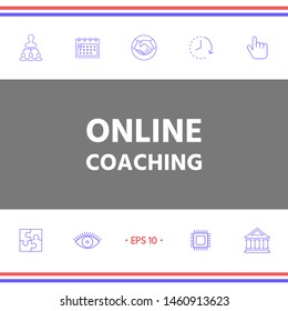 Online coaching icon. Graphic elements for your design