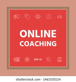 Online coaching icon. Graphic elements for your design