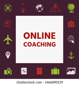 Online coaching icon. Graphic elements for your design