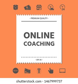 Online coaching icon. Graphic elements for your design